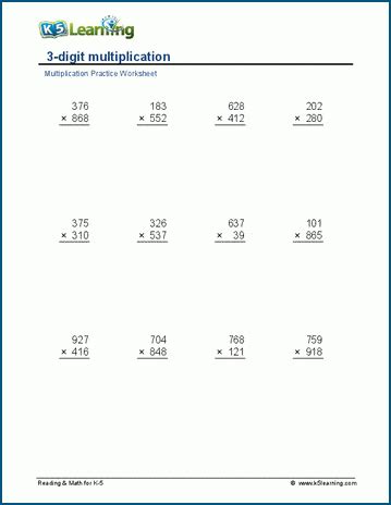 multiply 3 digits|Multiply 3 x 3 digits worksheets .